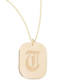 Rounded Rectangle Initial Pendant Necklace   Zoe Chicco   V