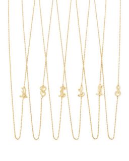 18k Gold Vermeil Mini Initial Necklace   Jennifer Zeuner   X (18k )