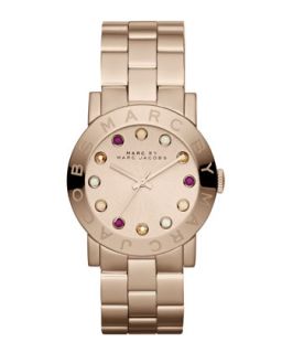 Amy Matte Rose Golden Watch with Crystals   MARC by Marc Jacobs   Rose gold