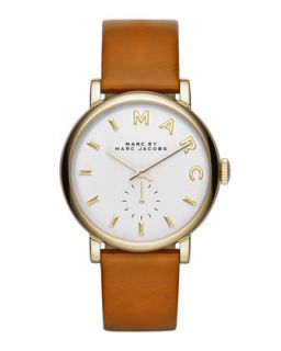 Baker Analog Watch with Leather Strap, Stainless/Tan   MARC by Marc Jacobs   Tan