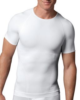 Mens Zoned Compression Tee, White   Spanx   White (LARGE/40 44)