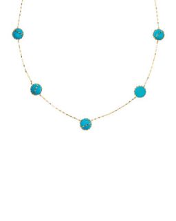 Turquoise Station Necklace   Lana   Gold