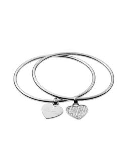 Heart Charm Bangle Set, Silver Color   Michael Kors   Silver