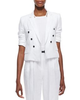 Womens Cropped Sailor Style Blazer   Milly   White (6)