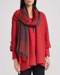 Ombre Maxi Check Scarf   Eileen Fisher