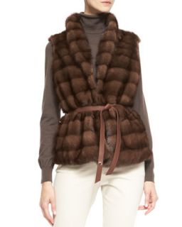 Womens Losana Mink Fur & Cashmere Vest   Loro Piana   Mink (SMALL)