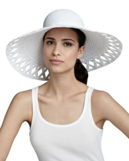 Maribel Wide Brim Squishee Hat, White   Eric Javits   White
