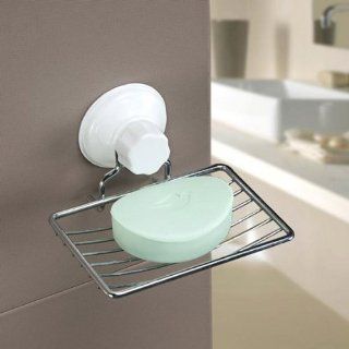 Vktech Fashion 5.11"*3.54" Strong Suction Bathroom Shower Accessory Soap Dish Holder Cup Tray   Soap Case With Suction Cup
