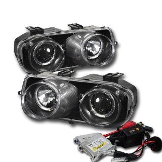 High Performance Xenon HID Acura Integra Halo Projector Headlights with Premium Ballast   Black with 8000K Crystal Blue HID Automotive