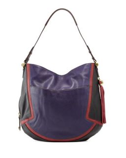 Angelique Colorblock Leather Hobo, Purple/Multi   Oryany
