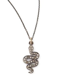 Black Diamond Snake Pendant Necklace   Zoe Chicco   Black