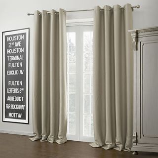 (One Pair) Warm Ivory Solid Blackout Curtain