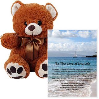 Romantic Anniversary or Birthday Gift for Him or Her   Heartfelt I Love You Poem for Your Soulmate in 5x7 Inch Frame with Bear Toys & Games