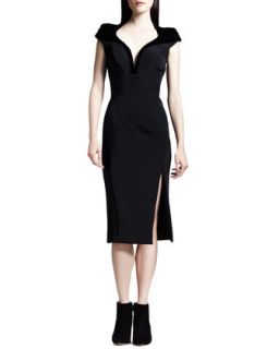 Womens Tribeca Seamed Slit Front Pencil Dress   Altuzarra   Black (40/6)