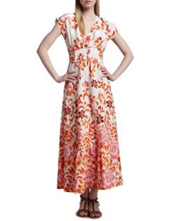 Womens Floral Peasant Maxi Dress   Indikka   Sorbet sun(multi) (SMALL/4 6)