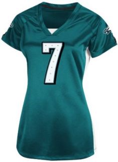 NFL Womens Philadelphia Eagles Michael Vick Draft Him II Marine Green/White/Black Short Sleeve Raglan V Neck Tee  Sports Fan T Shirts  Clothing