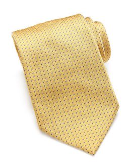Mens Woven Tonal Links Tie, Yellow   Brioni   Yellow