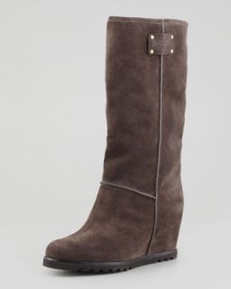 Standard Supply Logo Suede Wedge Knee Boot, Gray   MARC by Marc Jacobs   Grey