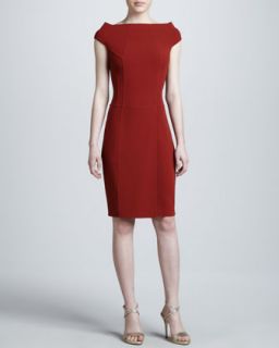 Womens Super Stretch Crepe Dress, Red   Kaufman Franco   Chinese red (10)