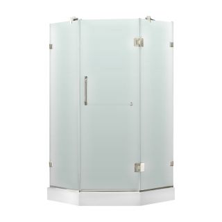 Vigo VG606240WS 40.25W x 76.75H in. Frosted Glass Shower Enclosure with Base   Bathtub & Shower Doors