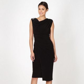 Debut Black embellished jersey midi cocktail dress