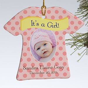 Personalized Baby Photo Christmas Ornaments   Its A Boy or Girl