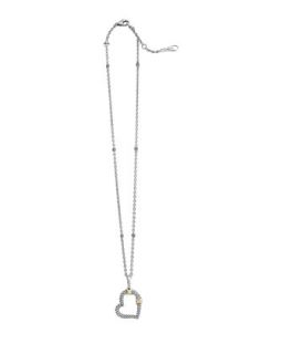 Silver & 18k Diamond Lux Heart Pendant Necklace   Lagos   Silver/Gold (18k )