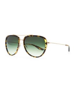 Rio Aviator Sunglasses, Brown/Green   Barton Perreira   Brown/Green