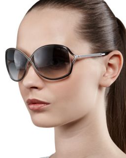 Rickie Round Open Temple Sunglasses   Tom Ford   Rose gold ivory (ONE SIZE)