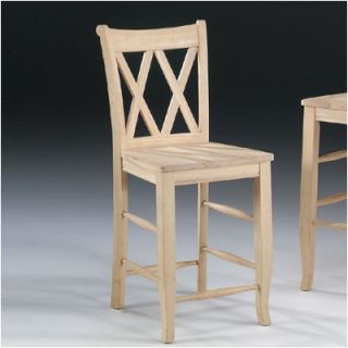 International Concepts Unfinished Wood 24 Bar Stool S 202