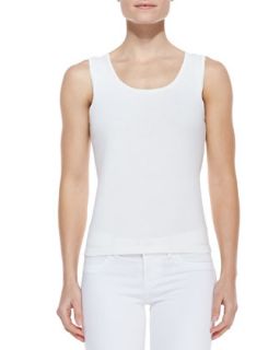 Solid Jersey Shell Top, Womens   Michael Simon   Ivory (2X (18/20))