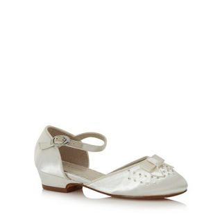 Girls ivory beaded front shoes