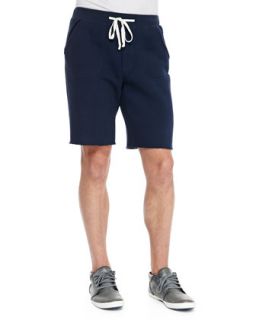 Mens Fleece Raw Edge Shorts, Coastal   Vince   Coastl (XL)
