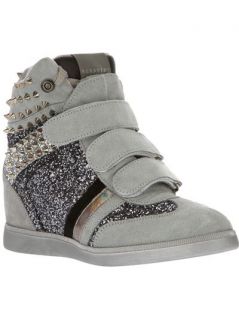 Serafini Studded And Glitter Wedge Inside Sneakers