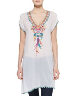 Sweet Dreams Embroidered Georgette Tunic, Womens   Johnny Was Collection  