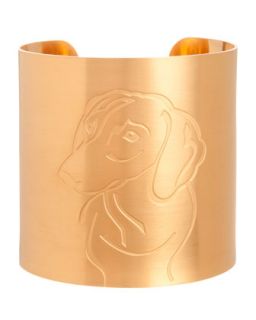 18k Gold Plated Dachshund Dog Cuff   K Kane   Gold (18k )