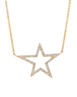 18k Yellow Gold Large Star Diamond Pendant Necklace   A Link   Yellow (18k ,