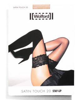 Womens Satin Touch Stay Up Thigh Highs   Wolford   Black (X SMALL)