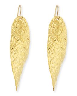 18k Gold Dipped Textured Wave Earrings   Devon Leigh   Gold (18k )