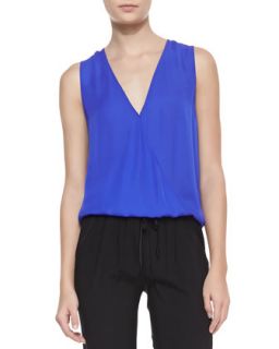 Womens Double Georgette Sleeveless Top   Ramy Brook   Periwinkle (SMALL)