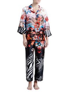 Womens Xianado Notched Pajamas   Natori   Multi (LARGE/14 16)