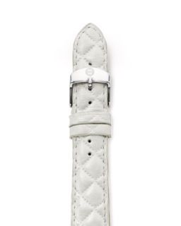 16mm Quilted Strap, White   MICHELE   White (16mm ,6mm )