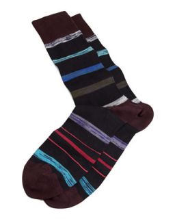 Twisted Stripe Mens Socks, Black   Paul Smith   Black
