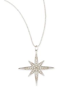 14k White Gold Diamond Starburst Necklace   Sydney Evan   White (14k )