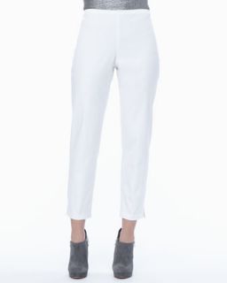 Womens Organic Stretch Twill Slim Ankle Pants, Petite   Eileen Fisher   White
