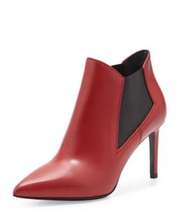 Paris Gored Pointy Toe Bootie, Red   Saint Laurent   Red (37.0B/7.0B)