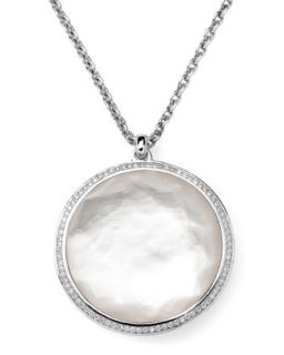 Stella Pendant Necklace in Mother of Pearl & Diamonds 16 18   Ippolita   Silver