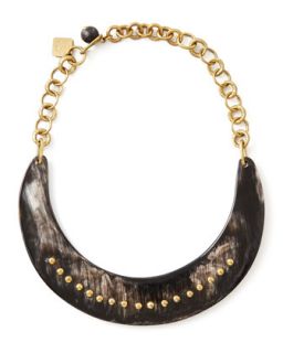 Kaba Collar Necklace, Dark Horn   Ashley Pittman   Black