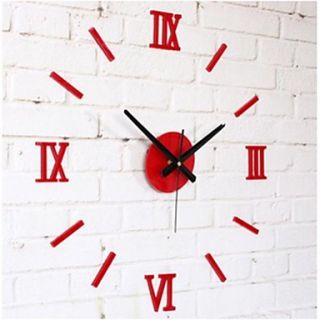 DIY Fashion Wall Combination of Roman Numeral Clock White/Black/Red Fun Wall Clock