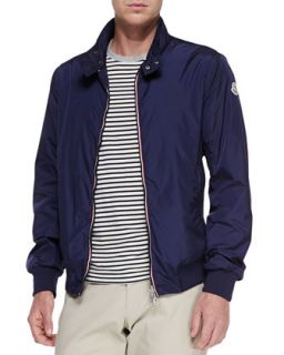 Mens Nylon Front Zip Jacket, Navy   Moncler   Blue (4)